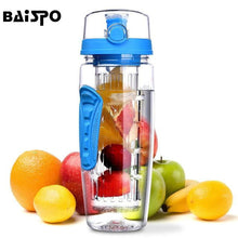 Load image into Gallery viewer, BAISPO 32oz 900ml BPA Free Fruit Infuser Juice Shaker Sports Pop-top Water Bottle