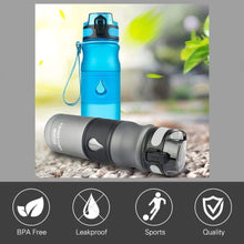 Load image into Gallery viewer, Sport Water Bottle BPA FREE Plastic Direct Drinking Flip Pop-top Filter Gourde - 18 fl oz - 530 ml