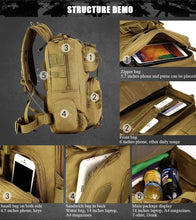 Load image into Gallery viewer, 30L Tactical Military Backpack Multi-function Waterproof Nylon Travel Pack Knapsack