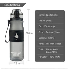 Load image into Gallery viewer, Sport Water Bottle BPA FREE Plastic Direct Drinking Flip Pop-top Filter Gourde - 18 fl oz - 530 ml