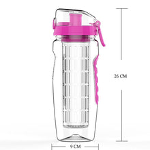 Load image into Gallery viewer, BAISPO 32oz 900ml BPA Free Fruit Infuser Juice Shaker Sports Pop-top Water Bottle