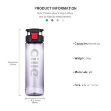 Load image into Gallery viewer, CILLE - NEW STYLE - Athletic Sports Water Bottle PBA-free Plastic - 730ML Pop-top Leak Proof Lid