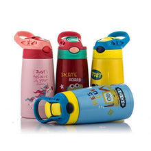 Load image into Gallery viewer, Kids Stainless Steel Double Wall Vacuum Insulated Sippy Cup  w Silicone Straw