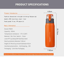 Load image into Gallery viewer, PINKAH 650ML Thermo Mug Stainless Steel Vacuum Flasks Sport Style Insulated Outdoor Water Bottle Thermos