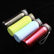 Load image into Gallery viewer, 800ml Single Wall 304 Stainless Steel Sports Outdoor Water Bottle with Bpa-Free Spring Lid w Portable Rope