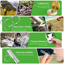 Load image into Gallery viewer, 18 IN 1 Outdoor Survival Wilderness Multi-function Adventure Kit Tactical Camping Travel Defense Equipment First Aid SOS Set