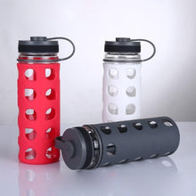 Load image into Gallery viewer, 600ml / 20.3 fl oz - Water Bottle High Quality Kettle Glass - Silicone Rubber Outer-wall