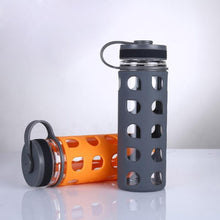 Load image into Gallery viewer, 600ml / 20.3 fl oz - Water Bottle High Quality Kettle Glass - Silicone Rubber Outer-wall