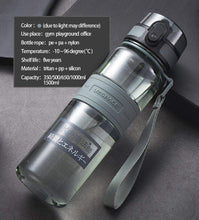 Load image into Gallery viewer, UZSPACE Popular Gray Water Bottle Men Outdoor Sport Travel My Drink Bottle Portable Leakproof Plastic Bottle BPA Free 5 Capacity
