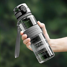 Load image into Gallery viewer, UZSPACE Popular Gray Water Bottle Men Outdoor Sport Travel My Drink Bottle Portable Leakproof Plastic Bottle BPA Free 5 Capacity