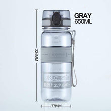 Load image into Gallery viewer, UZSPACE Popular Gray Water Bottle Men Outdoor Sport Travel My Drink Bottle Portable Leakproof Plastic Bottle BPA Free 5 Capacity