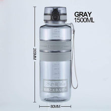 Load image into Gallery viewer, UZSPACE Popular Gray Water Bottle Men Outdoor Sport Travel My Drink Bottle Portable Leakproof Plastic Bottle BPA Free 5 Capacity