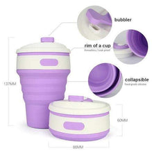 Load image into Gallery viewer, Collapsible Silicone Folding Travel Mug for the Office Camping Hiking Picnic Water Cup BPA Free