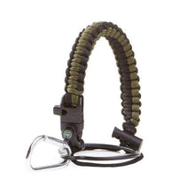 Load image into Gallery viewer, Paracord Handle for Wide Mouth Water Bottle w Carabiner Compass - 12 oz to 64 oz