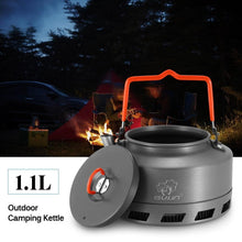 Load image into Gallery viewer, 1.1L Outdoor Camping Kettle Hot Water Pot Teapot Coffee Aluminum Alloy - Hiking Picnic Portable