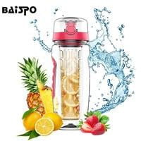 BAISPO 32oz 900ml BPA Free Fruit Infuser Juice Shaker Sports Pop-top Water Bottle