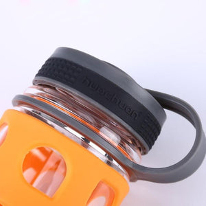600ml / 20.3 fl oz - Water Bottle High Quality Kettle Glass - Silicone Rubber Outer-wall